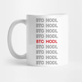 BTC HODL Typography (red) Mug